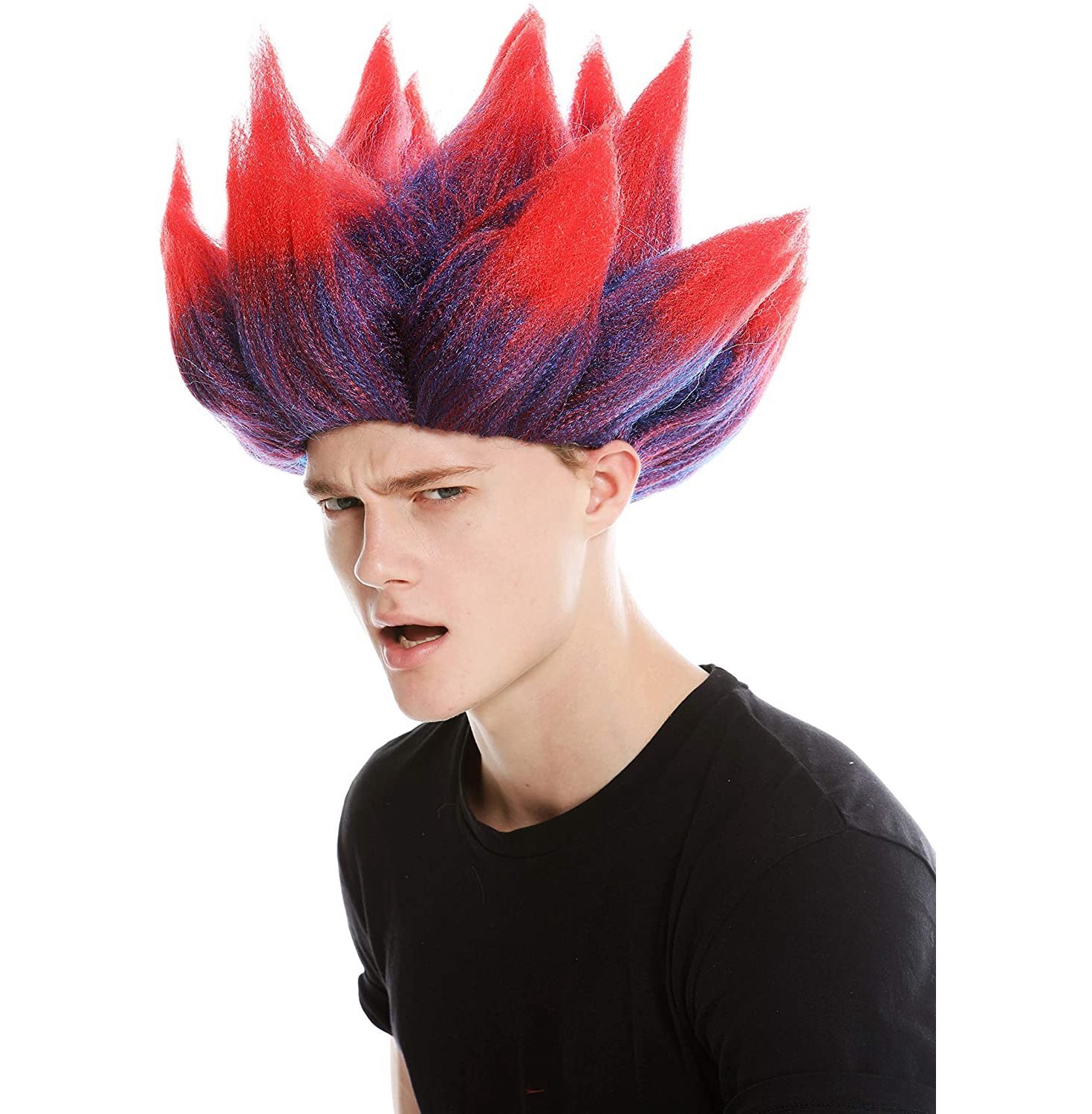 Two-color lotus Superman cosplay wig