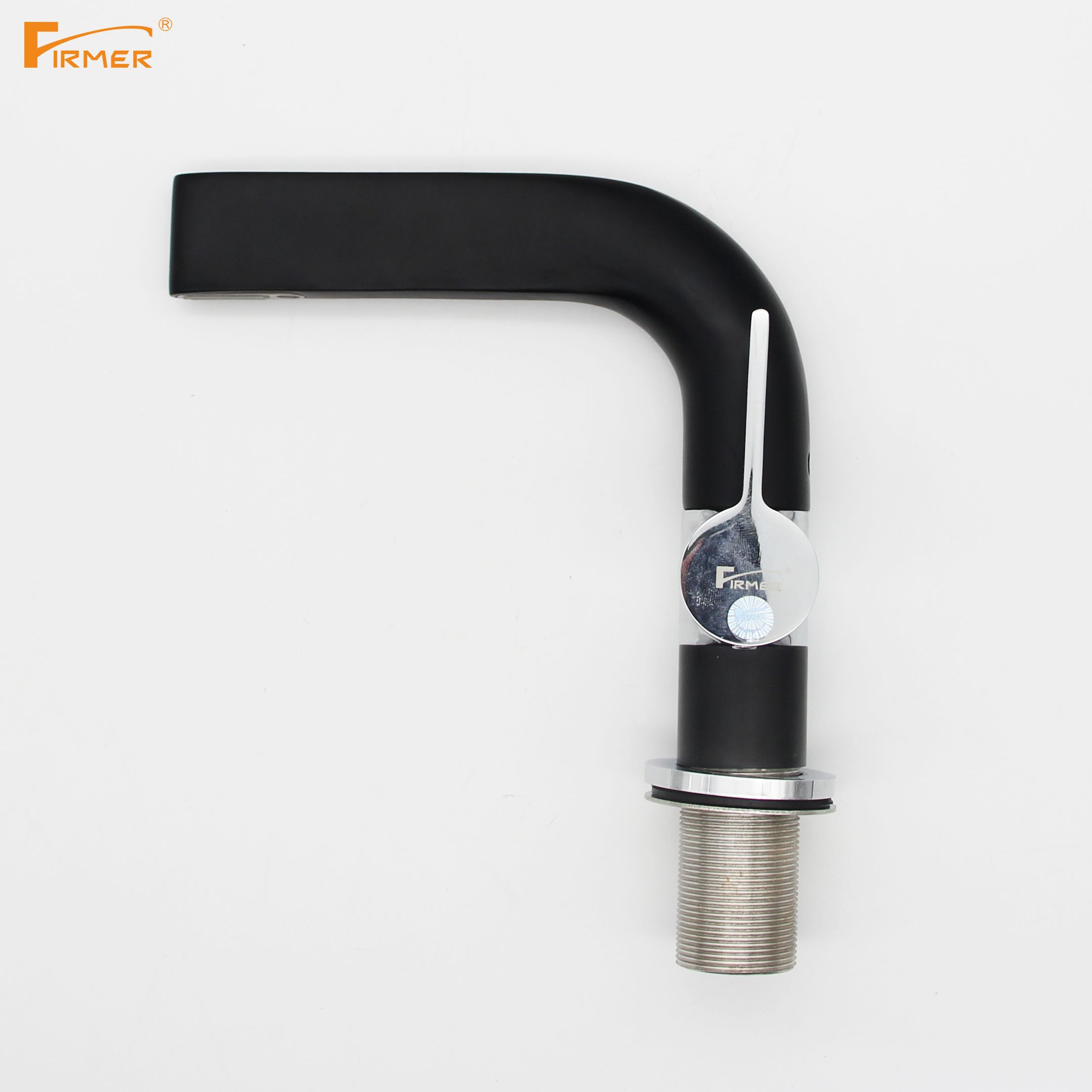 FIRMER black all-copper washbasin faucet, unique cold and hot household single-hole hand washing basin Specification image