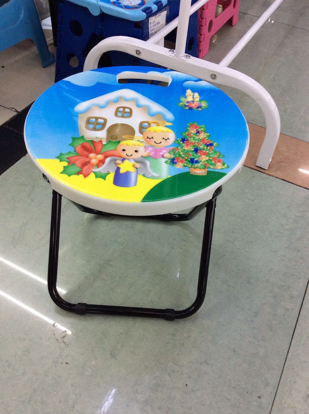 Folding stool, children's stool, portable children's stool, park stool, dog walking stool Specification image