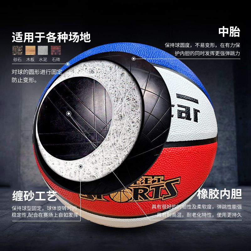No. 7 Basketball School Youth Indoor And Outdoor Wear-Resistant Anti-Slip Basketball School Students Training Basketball Specification drawing