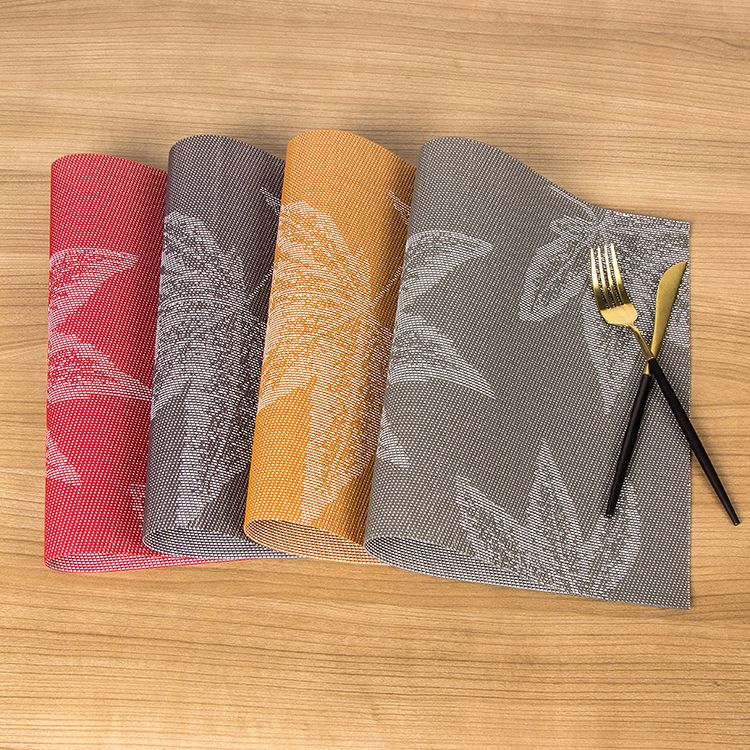 新款PVC防滑隔热垫欧式西餐垫枫叶系列餐垫