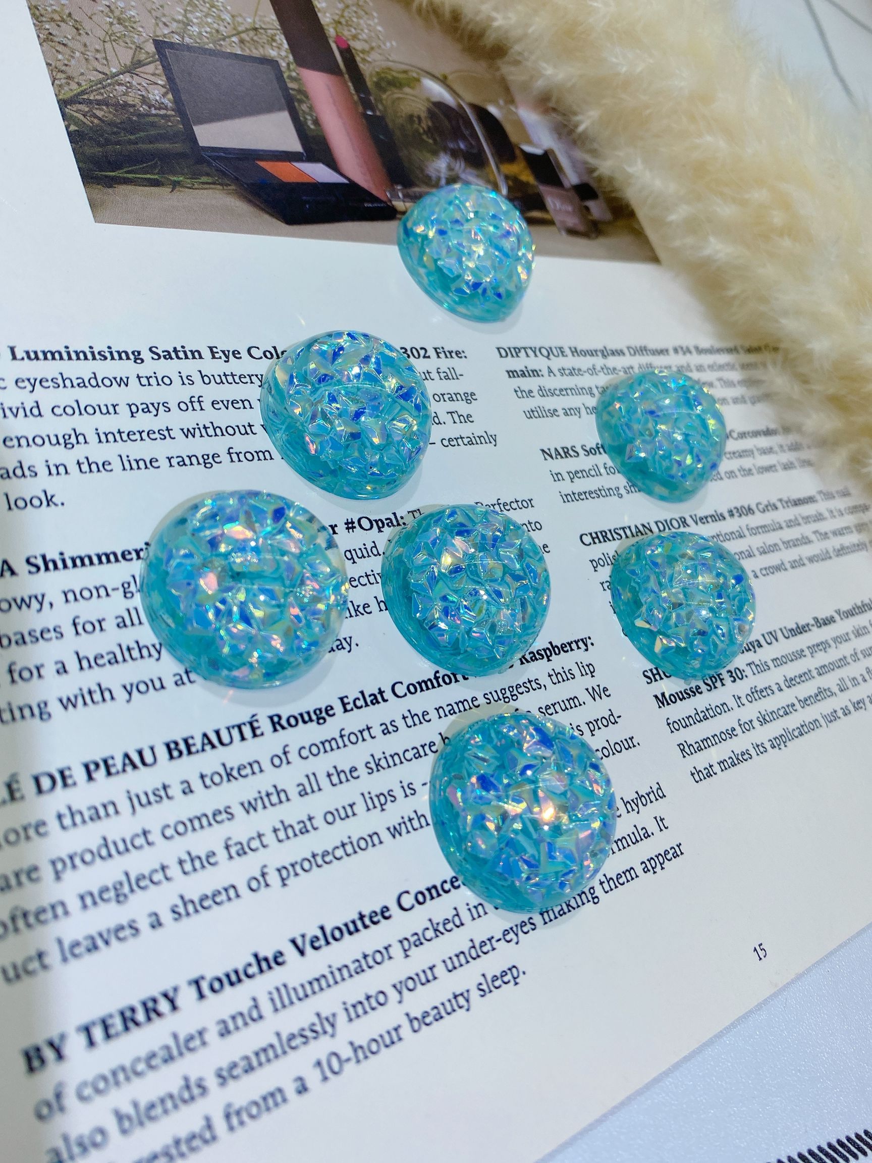 Acrylic half-sided round frozen oil sequin children's hair clip accessory detail image 6
