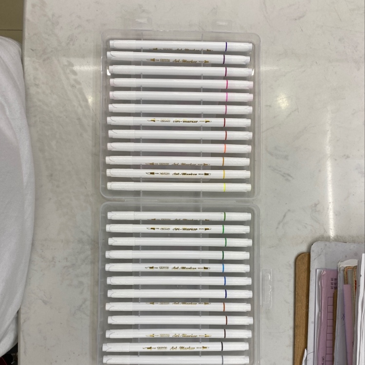 Purple Mouse Zs-221 Twenty-Four Color Soft-Head Color Double-Head Drawing Marker For Children Specification drawing