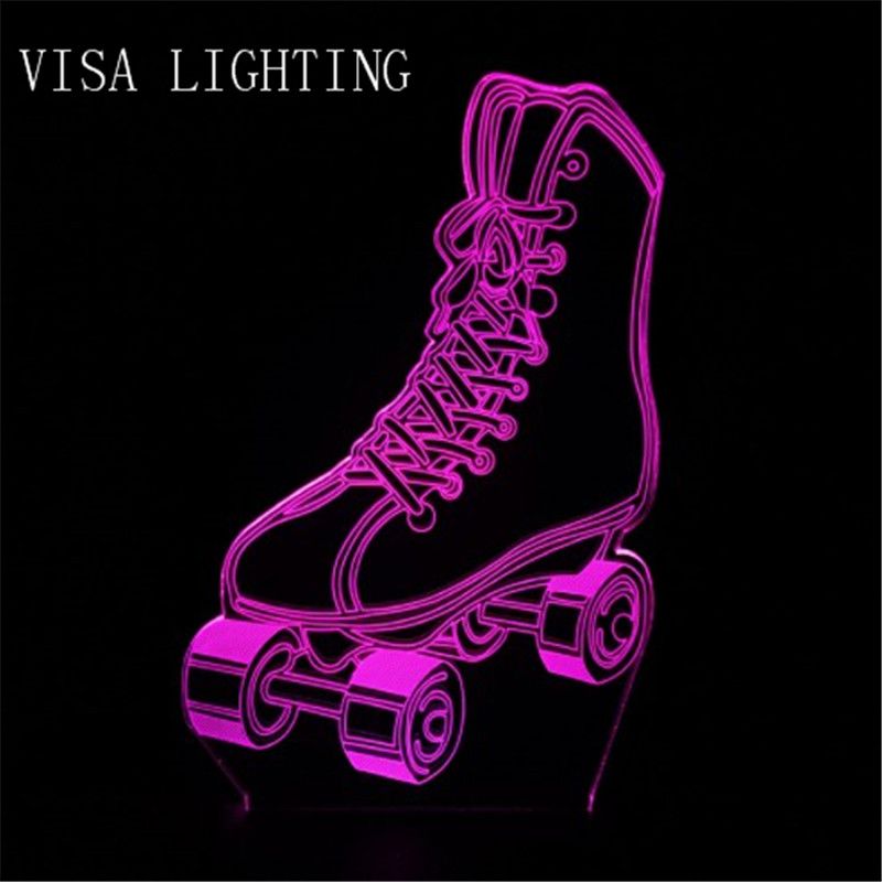 Night lights, roller skates, 3D lights, acrylic ambient led lights, decorative lights, bedroom lights detail image 4