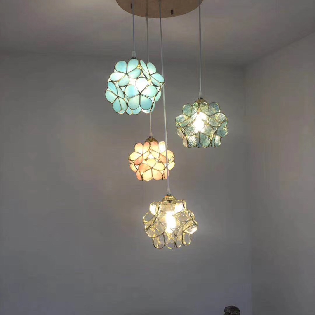 Crystal glass dining room chandelier