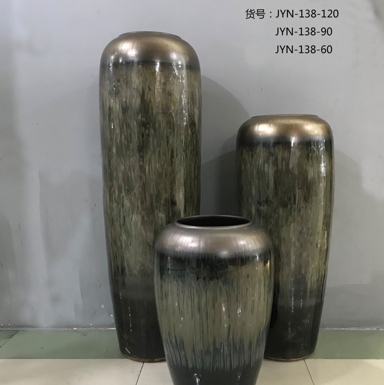 高温陶瓷花瓶花器器皿 陶瓷落地大花瓶三件套 JYN-138