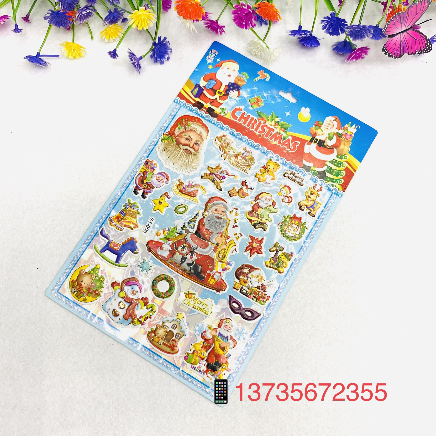 Santa Claus Snowflake Gift Jelly Sticker 112233 Application Scenario