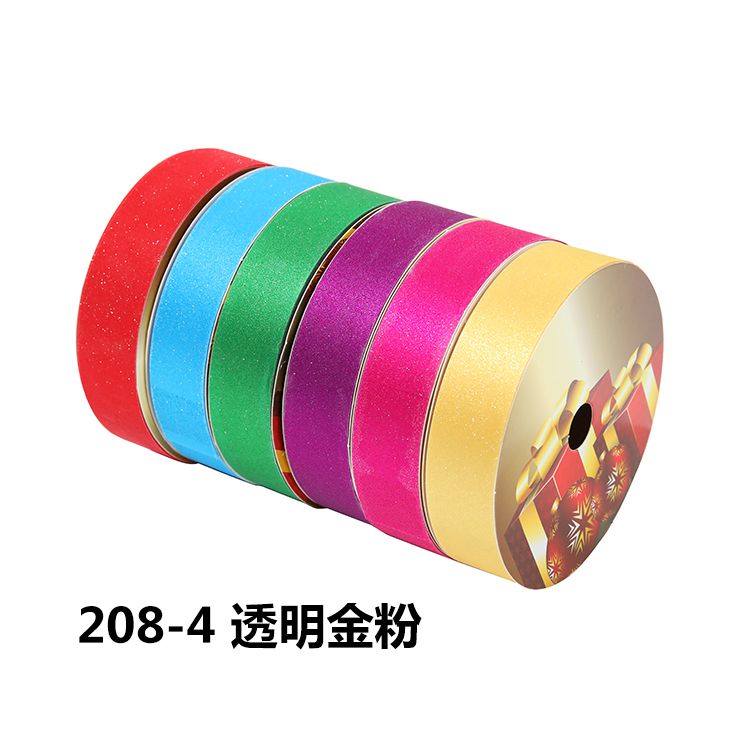 2.5CM*25M 6个/OPP 透明金粉塑料彩带