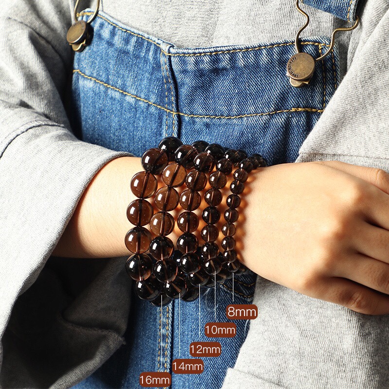 Natural tea crystal bracelet details Picture