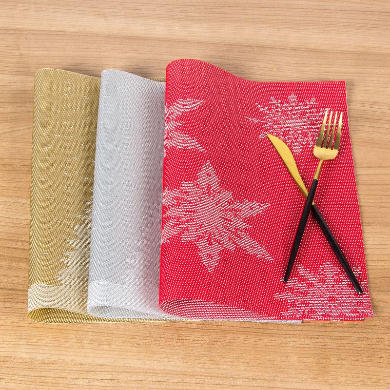New PVC anti-slip and heat-insulating mat, European-style Western placemats, Christmas style placemats details Picture