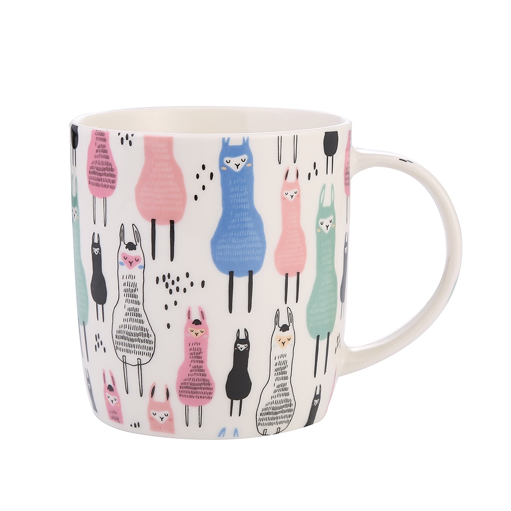 Daily-use ceramic cups, creative cartoon alpaca series mugs, decal cups, ceramic cups detail image 1