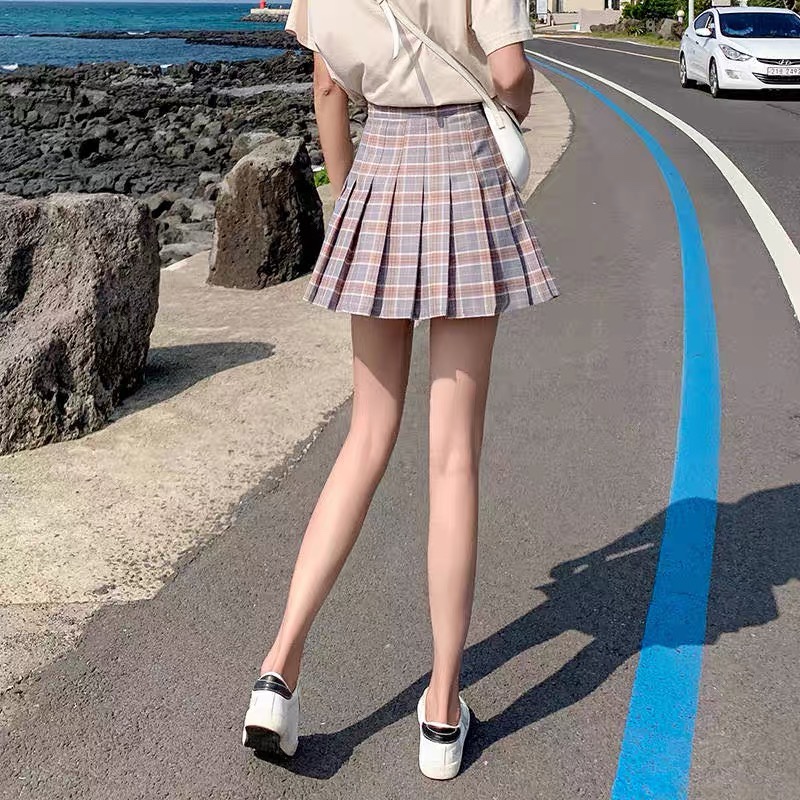 Official website: Trendy brand plaid pleated skirt, short skirt, women's summer 2020 autumn collection, women's plaid half skirt, high-waisted half skirt undefined