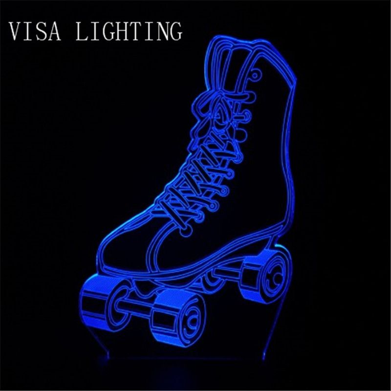 Night lights, roller skates, 3D lights, acrylic ambient led lights, decorative lights, bedroom lights detail image 3