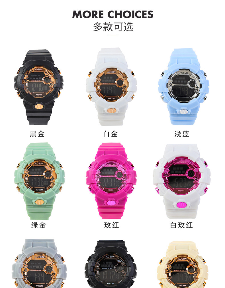 A new Korean-style, trendy, multi-functional, waterproof and luminous electronic watch for both men and women Application Scenario