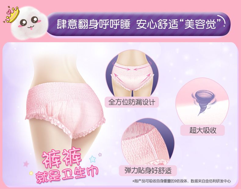 Kotex Classic Series S/M Night Safety Pants Type Sanitary Napkin Waist 2 pieces detail image 4