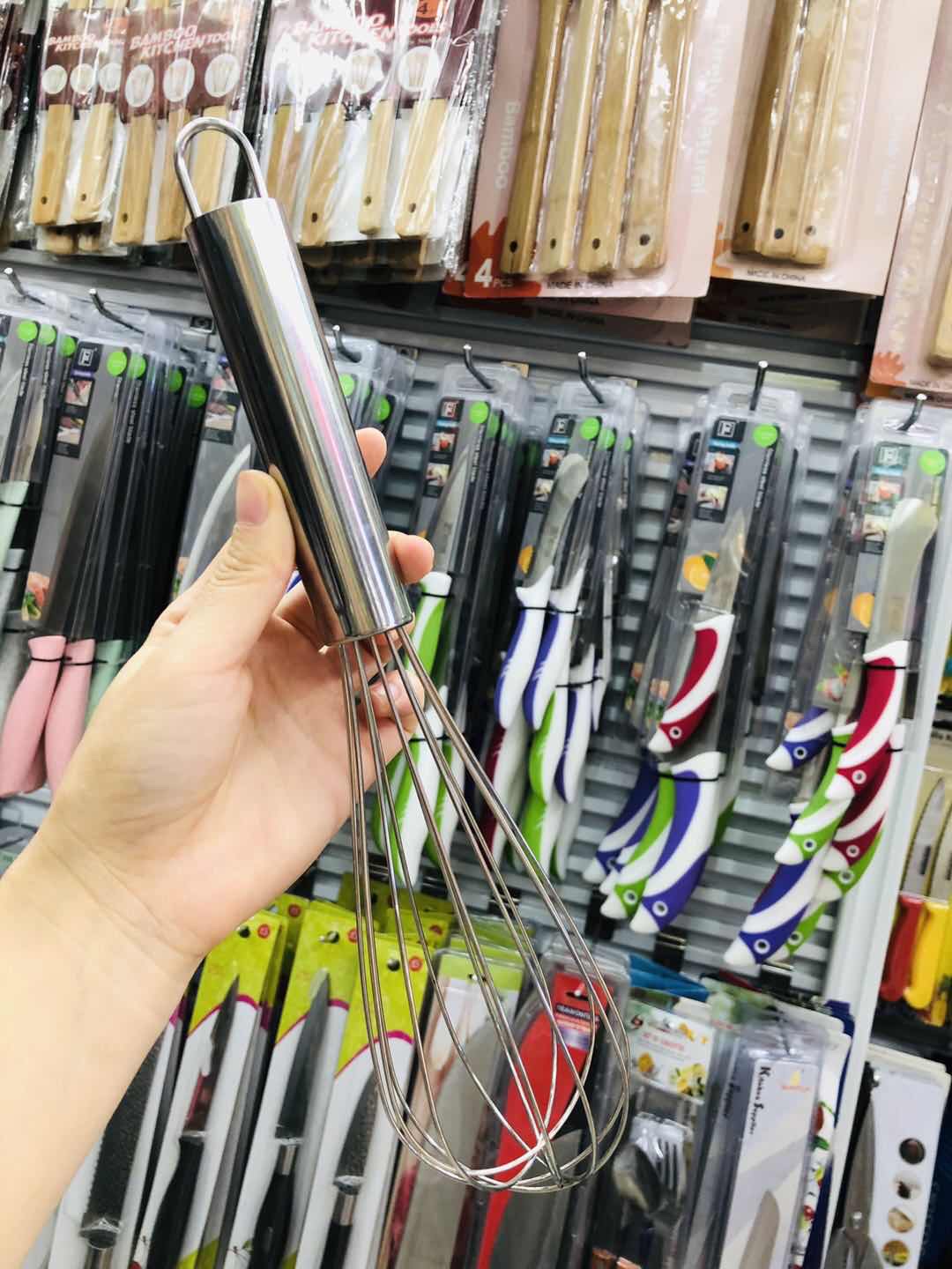 Baking supplies, 12-inch six-wire stainless steel large tube egg beater factory direct sales Specification image