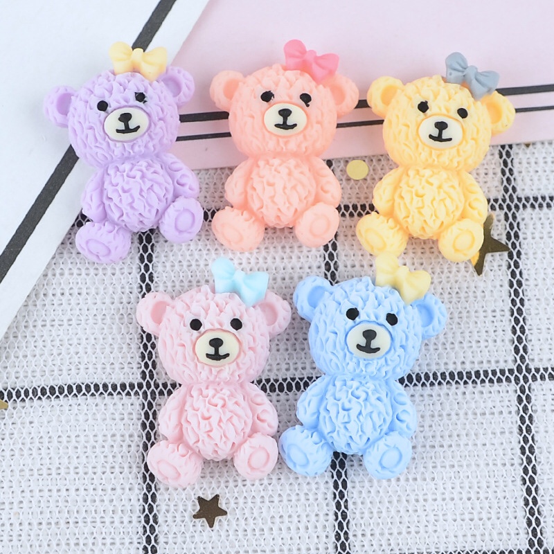 厂家直销磨砂小熊树脂配件时尚手机壳装饰材料手工diy饰品产品图