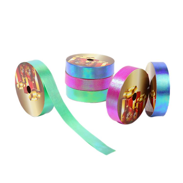 2.5CM*25M 6个/OPP 彩虹压纹塑料彩带工厂直销详情2