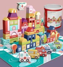 Yiwu Selection 115pcs Macaron City Blocks /2670