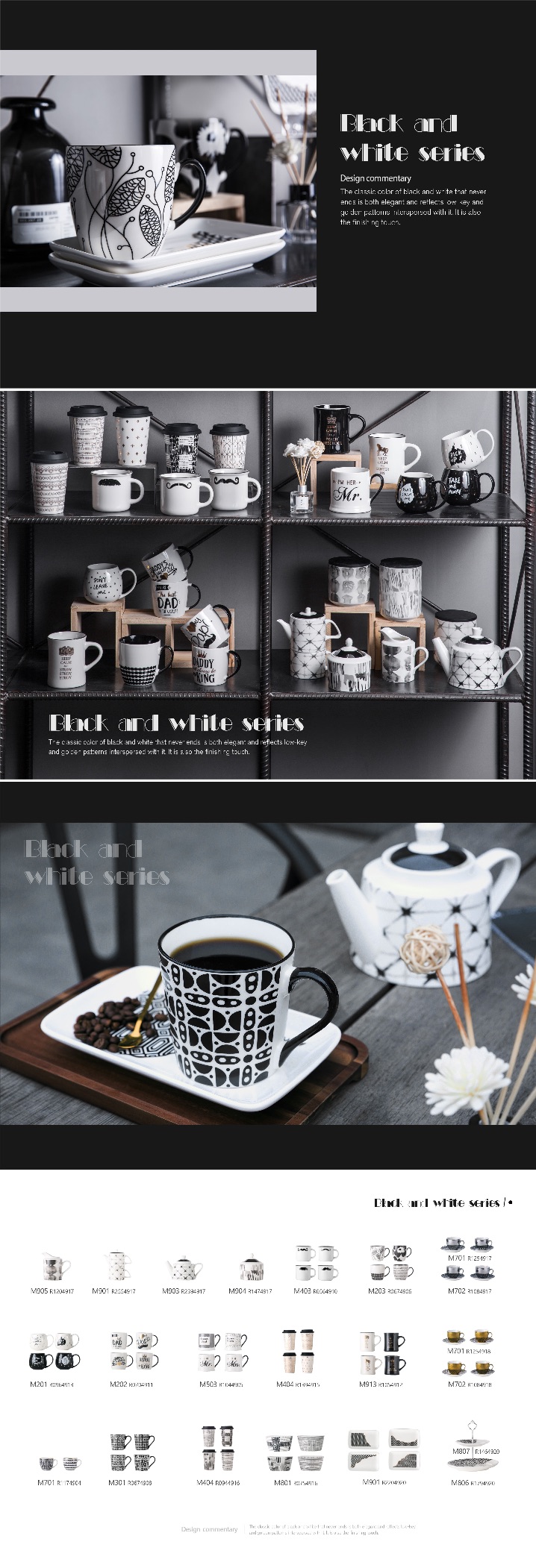 Factory direct sales of black and white applique series colored glazed ceramic mugs detail image 4