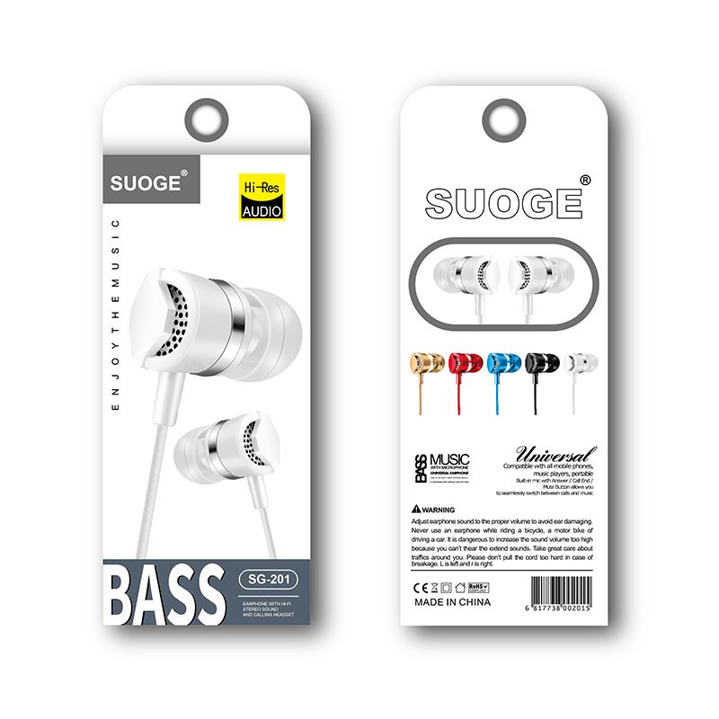 SUOGE SG-201 mobile phone headphones Specification image