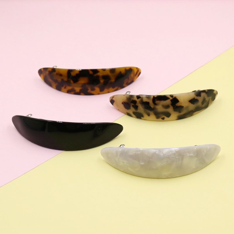 Large oval Korean hair clip spring clip, tortoiseshell arc-shaped ponytail clip clip, acetic acid hair clip spring clip, leopard print top clip