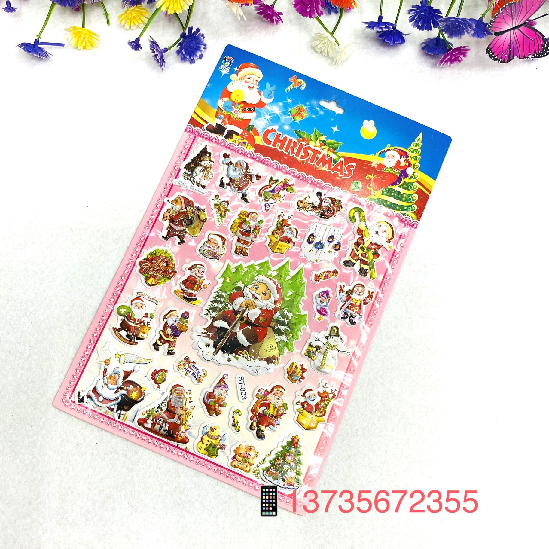 Santa Claus Snowflake Gift Jelly Sticker 112233 Item Picture