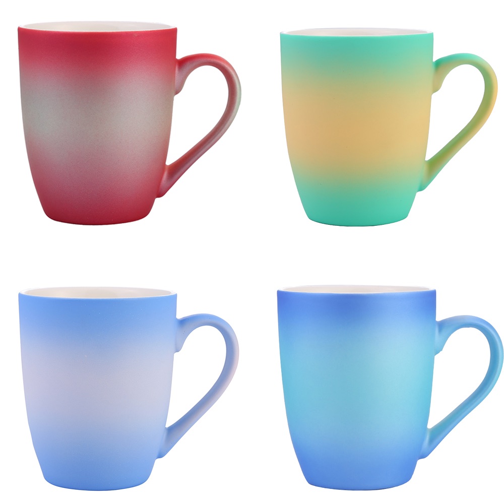 工厂直销陶瓷马克杯低温色釉彩虹系列咖啡杯陶瓷杯