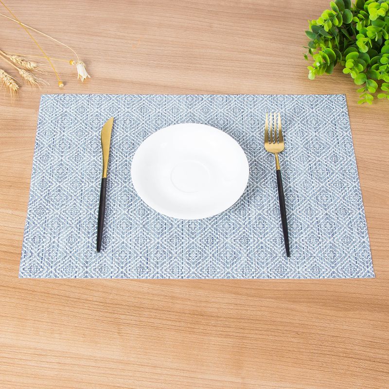New PVC anti-slip and heat-insulating mat, European-style Western placemats, diamond-shaped small square placemats detail image 4
