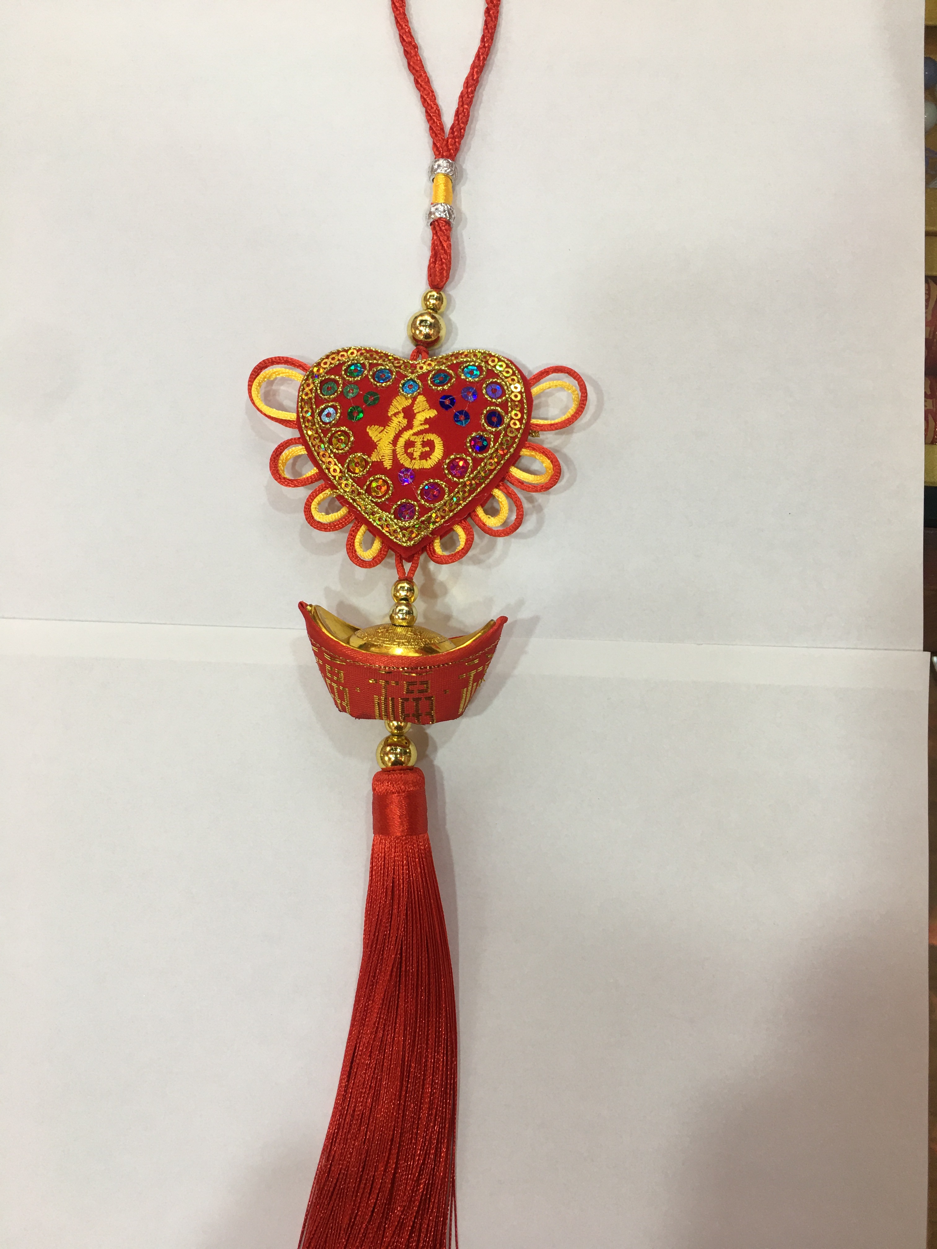 Chinese knot sachet, Fu character ingot pendant details Picture