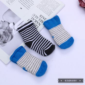 Soft and comfortable baby's cotton mixed color striped socks details Picture