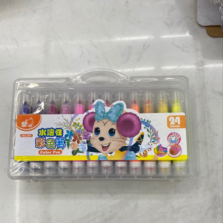 Purple Mouse Zs-209 Twenty-Four Color Double Head Water Soluble Color Pen