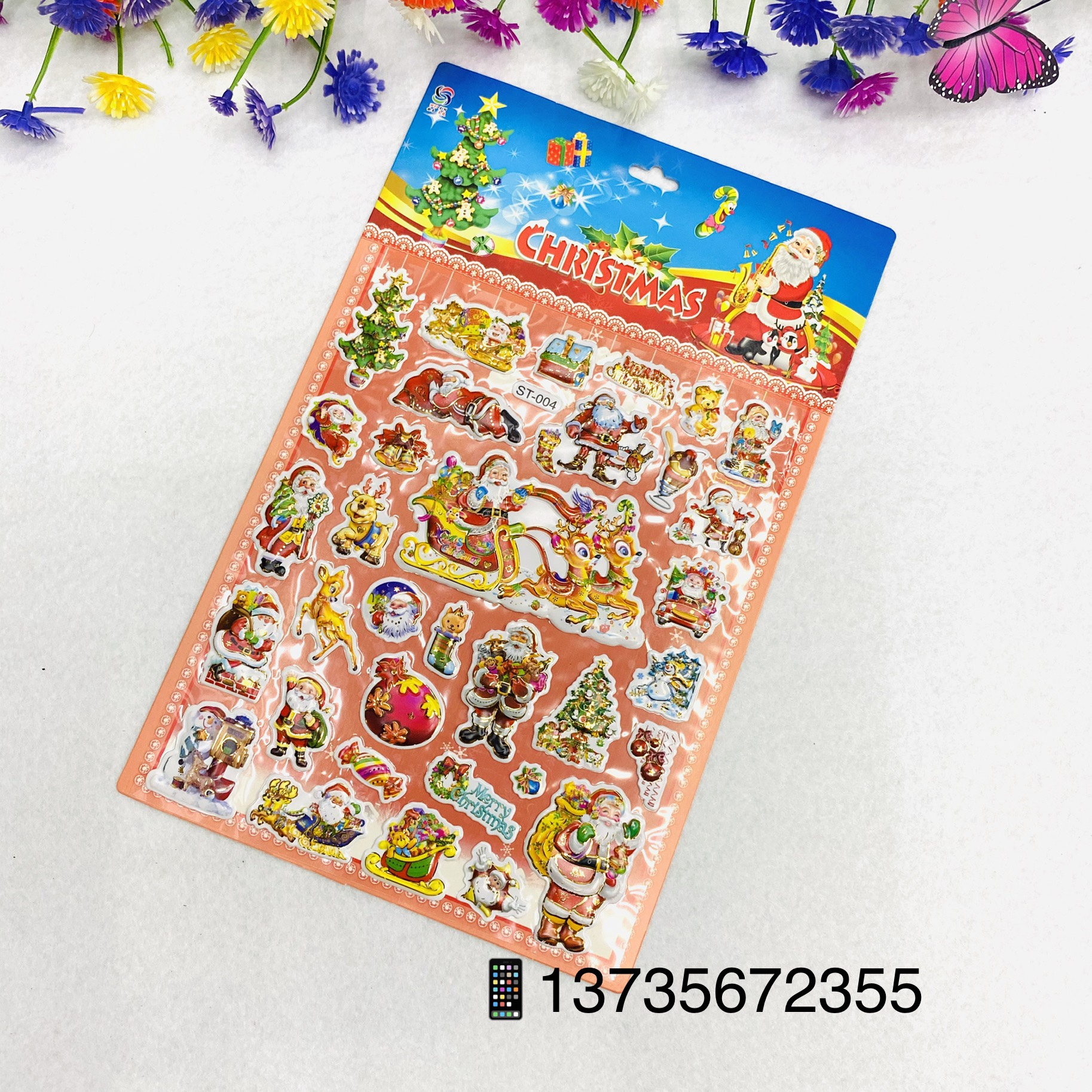 Santa Claus Snowflake Gift Jelly Sticker 112233 undefined