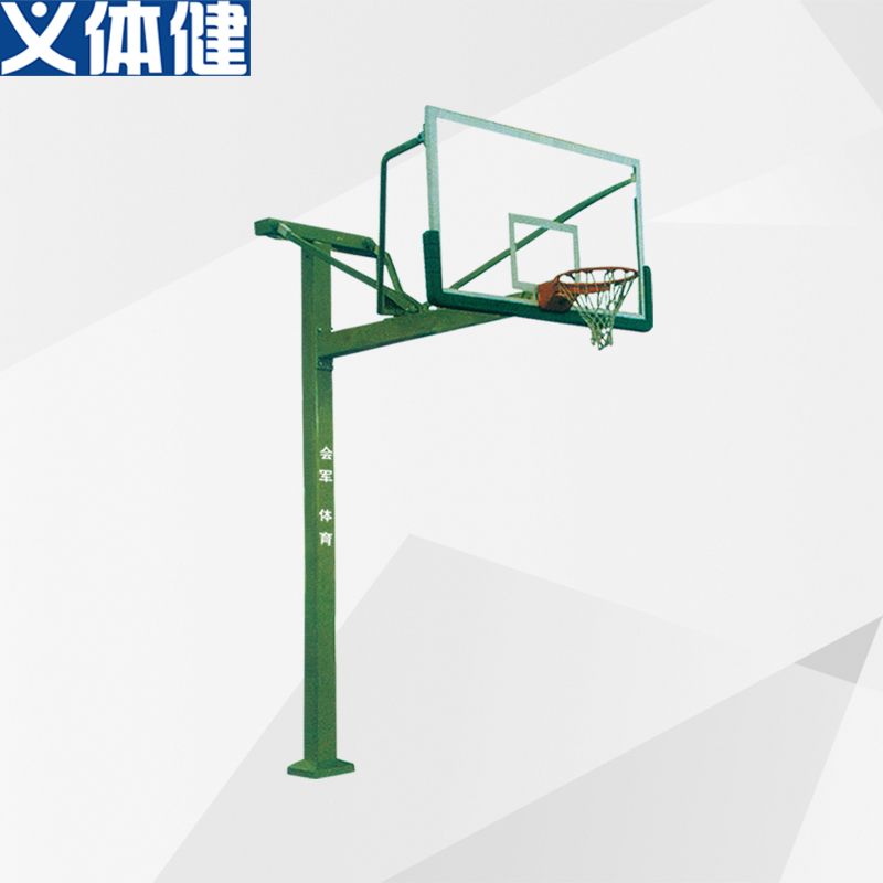 Hj-t059 Basketball basketball rack with square tube and solid blue plate thumbnail