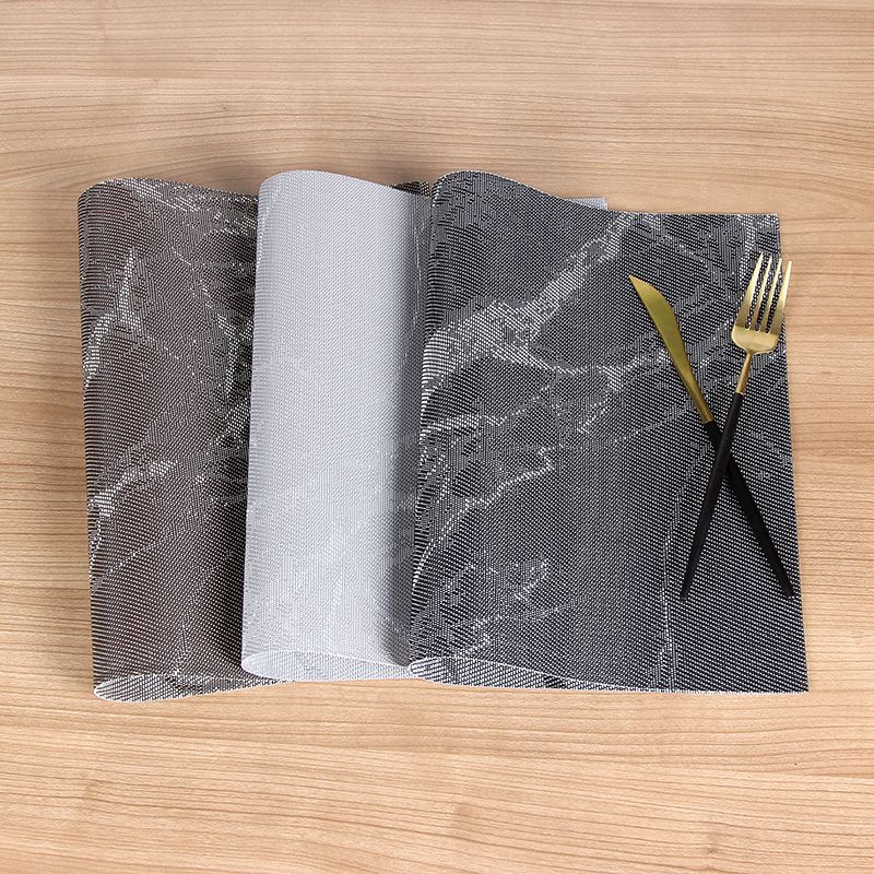 New PVC anti-slip and heat-insulating mat, European-style Western placemats, marble placemats