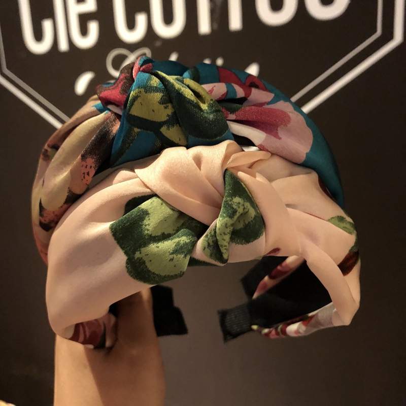 2020 Autumn New Wide Edge Flower Cloth Knotted Headband Accessories Korean Style Pattern Single Hair Accessories Manufacturers Wholesale Item Picture