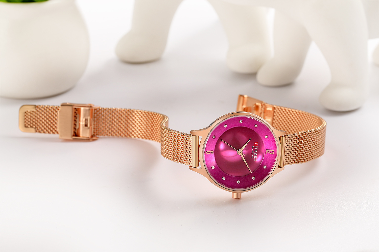 curren Stainless Steel Mesh Strap Women's Waterproof Watch 2