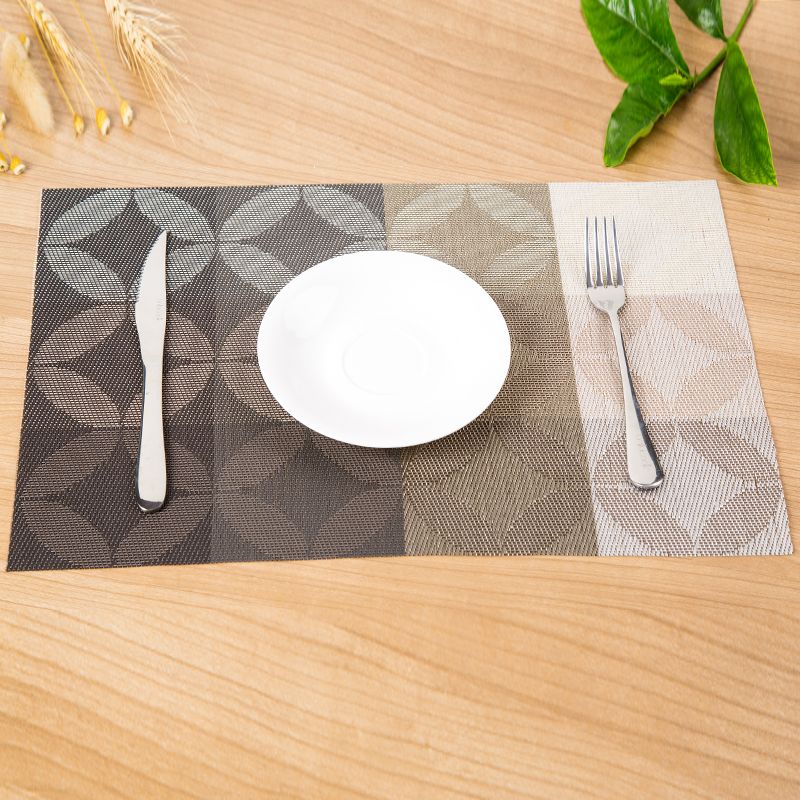 New PVC anti-slip and heat-insulating mat, European-style Western placemats, copper coin flower placemats pic 1