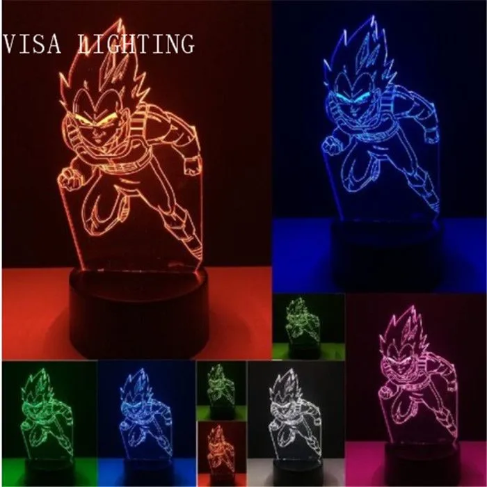 3D Dragon Ball Super Saiyan Sun Wukong Lamp 7-color Night Light Boy Toy Gift detail image 4