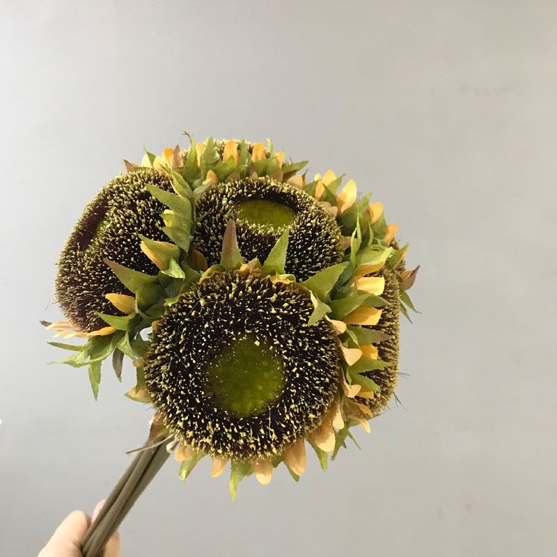 仿真花向日葵太阳花花束把束 婚庆手捧绢花 摄影道具
