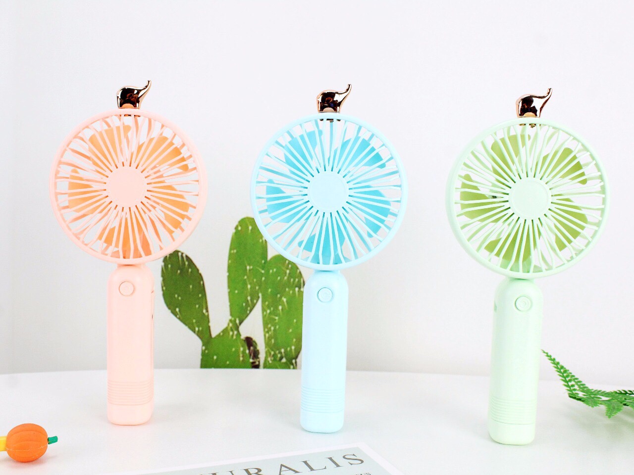 Portable folding cartoon mini fan USB charging mini fan Item Picture