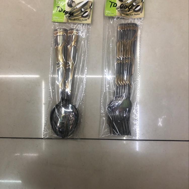 TD004镀金叉勺产品图
