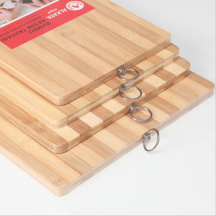 竹制菜板 水果条纹菜板实木竹制楠竹加厚双层水果面包28*18