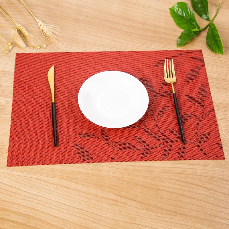 New PVC anti-slip and heat-insulating mat, European-style Western-style placemats, single-leaf series placemats detail image 3