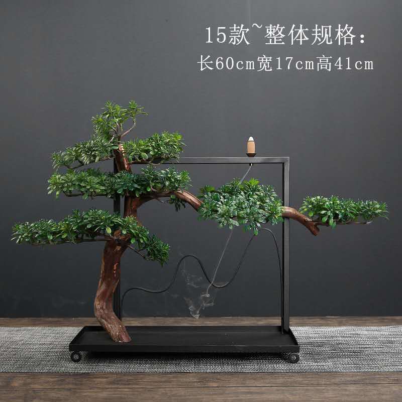 仿真植物盆景家居办公室内水泥花瓶盆栽假树装饰摆件37