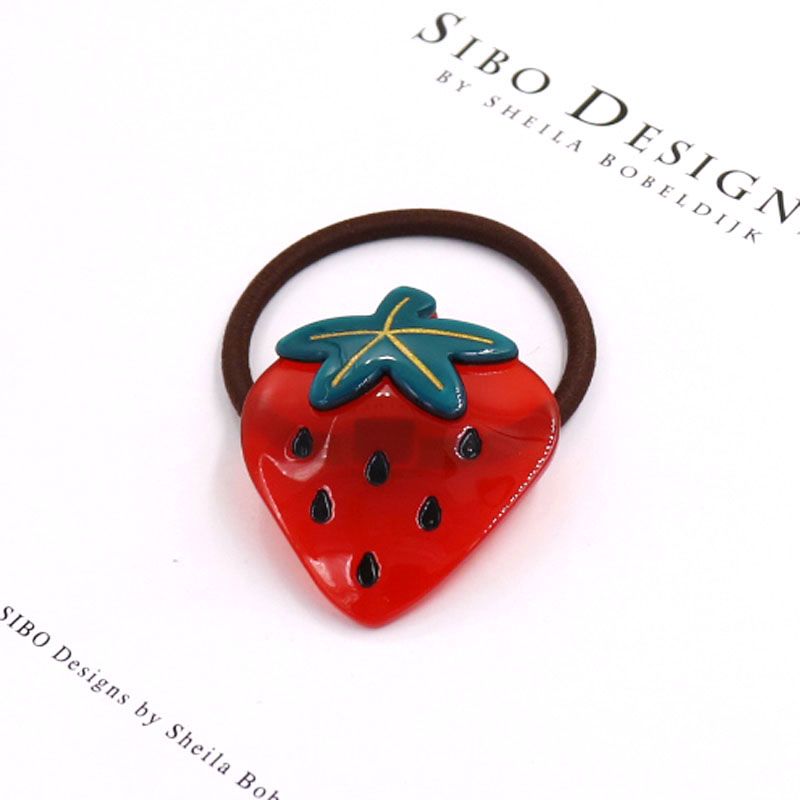 Cute Fruit Hair Rope Summer Small Fresh Strawberry Head Rope South Korea Net Red Hair Circle Tied Head Rubber Band Environmental Protection Hair Accessories Application Scenario
