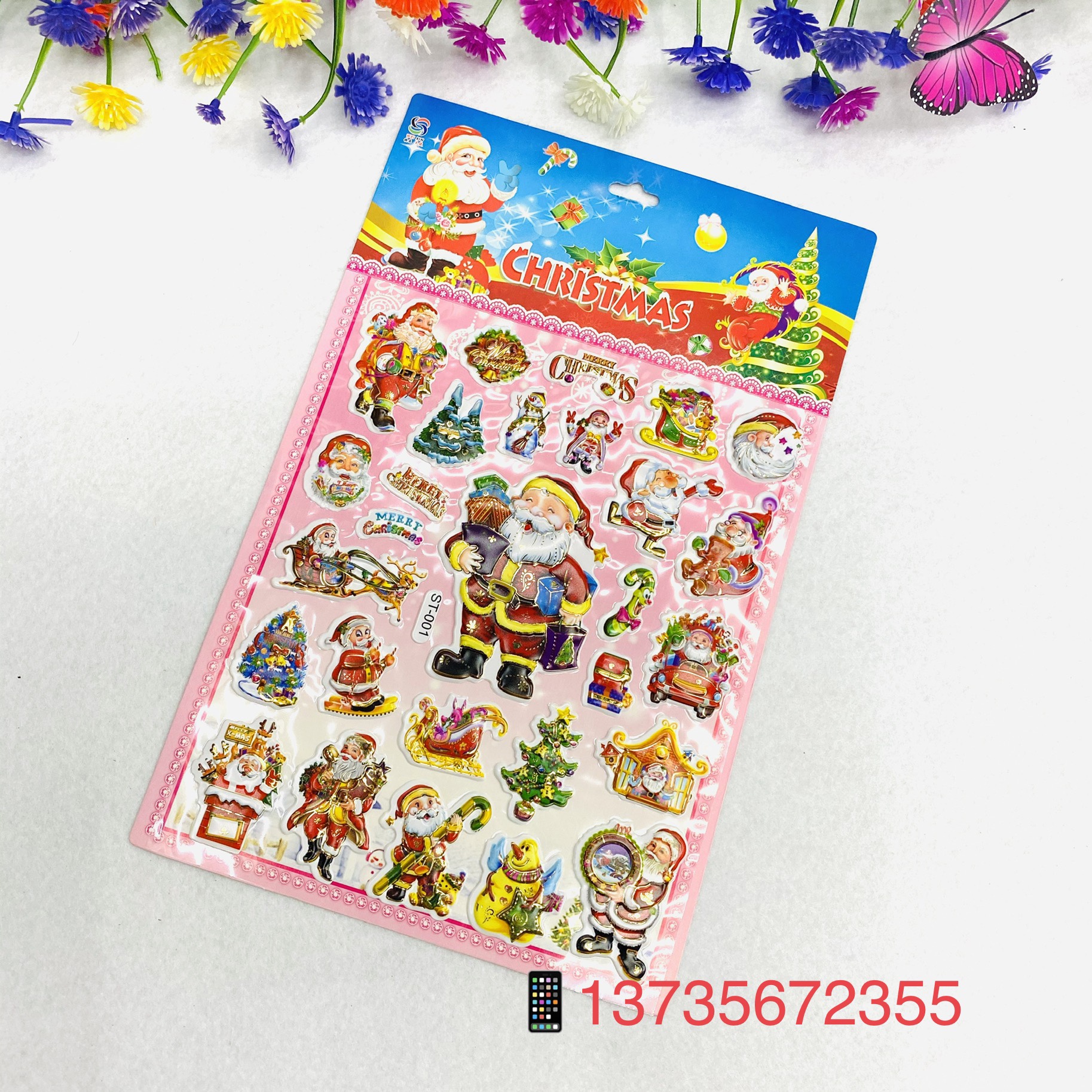 Santa Claus Snowflake Gift Jelly Sticker 112233 details Picture