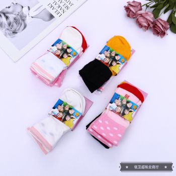comfortable and breathable cotton mixed color baby socks full figure