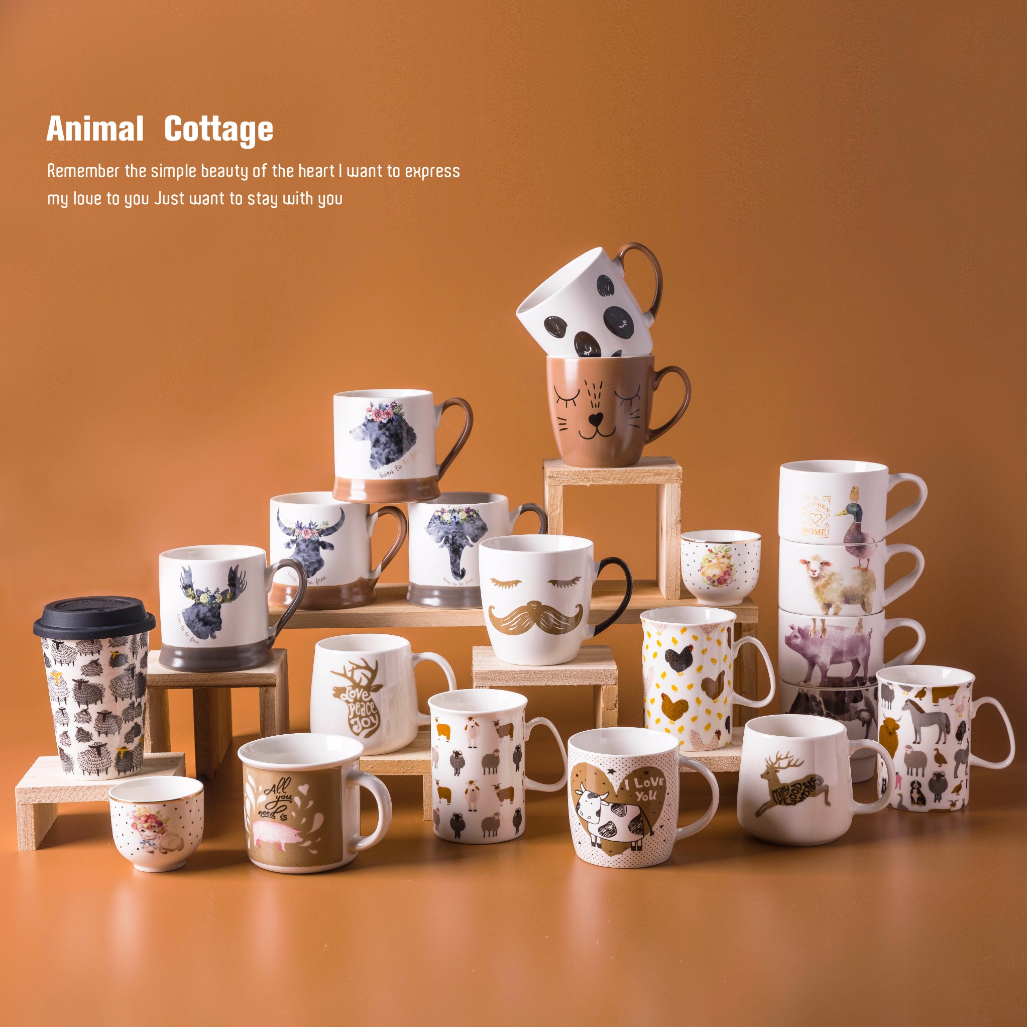 Factory direct sales coffee series decked ceramic cups and mugs