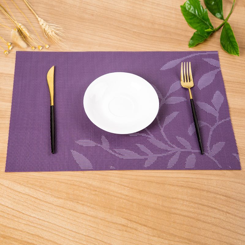 New PVC anti-slip and heat-insulating mat, European-style Western-style placemats, single-leaf series placemats detail image 2